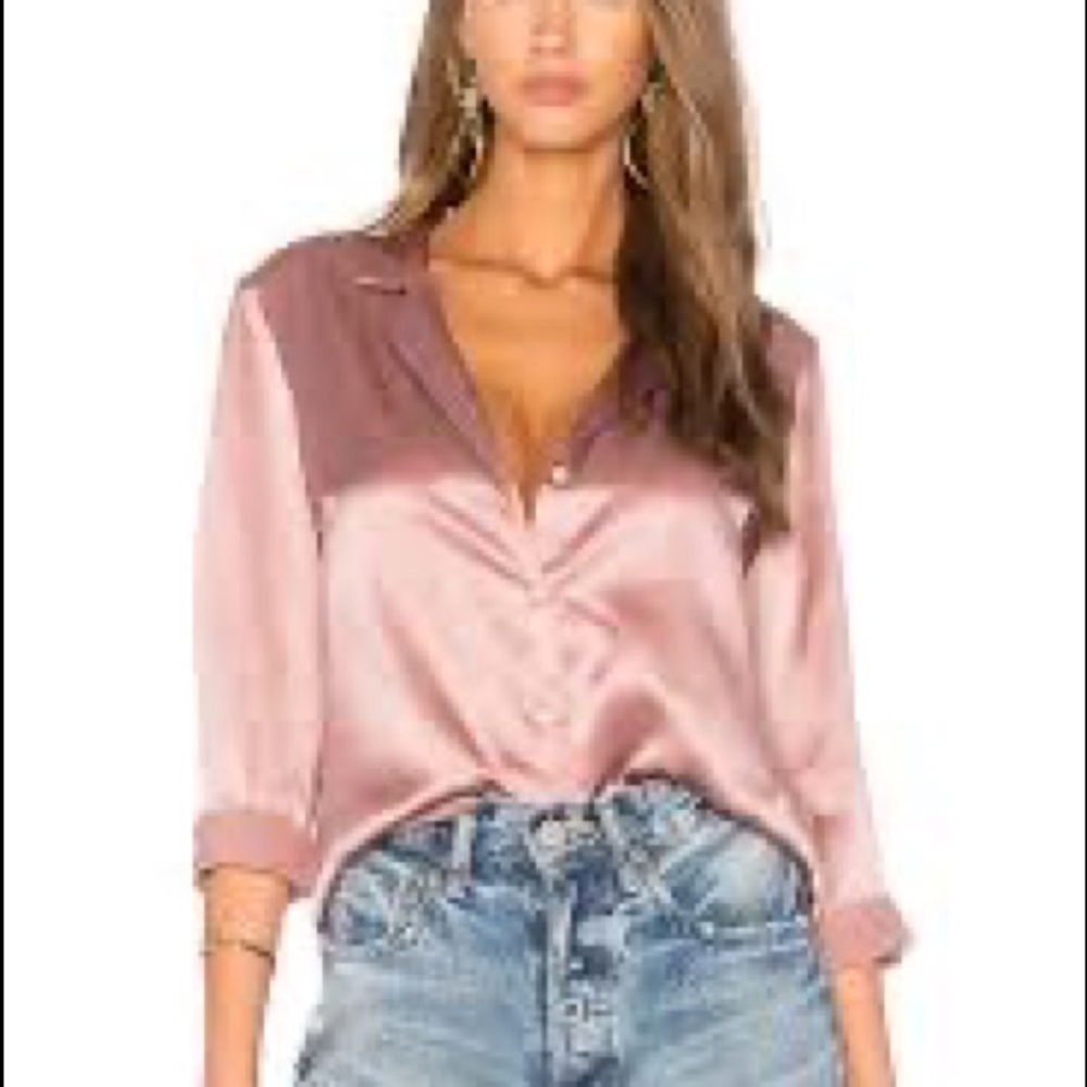 Amanda Uprichard Silk Yvonne Top in Henna